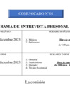Vista preliminar de documento COMUNICADO Nº 01 ENTREVISTA PERSONAL DIRIS LIMA SUR