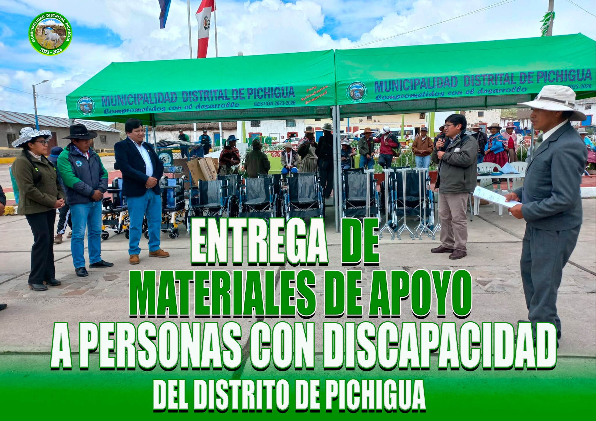 Entrega de Materiales de Apoyo a Persona con Discapacidad del Distrito de Pichigua