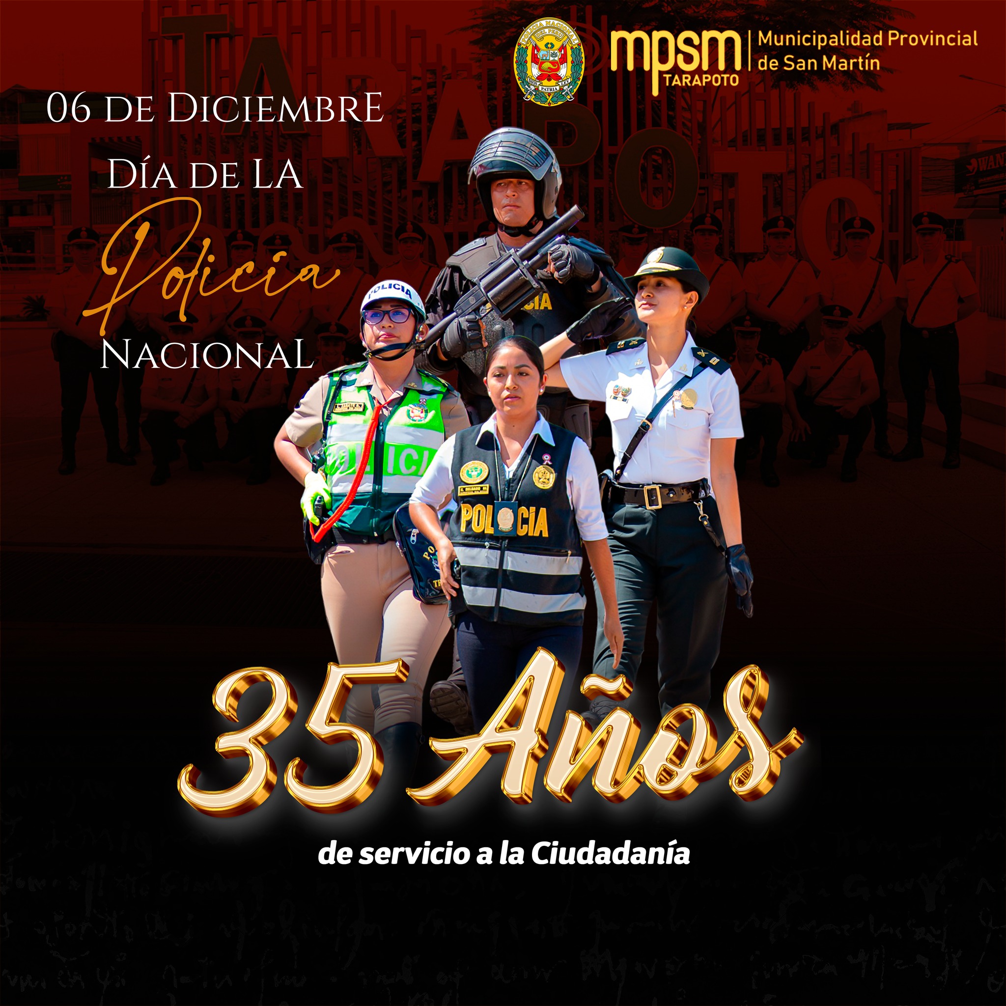 Feliz 35 Aniversario Policรญa Nacional del Perรบ