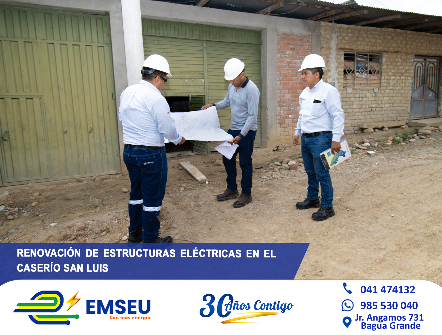 Renovaci贸n de estructuras de baja tensi贸n en las las subestaciones de distribuci贸n del Caser铆o San Luis.