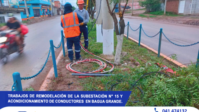 El equipo técnico de EMSEU S.A.C, realizó la reubicación del tablero y transformador hacia la berma central de la Av. Chachapoyas.