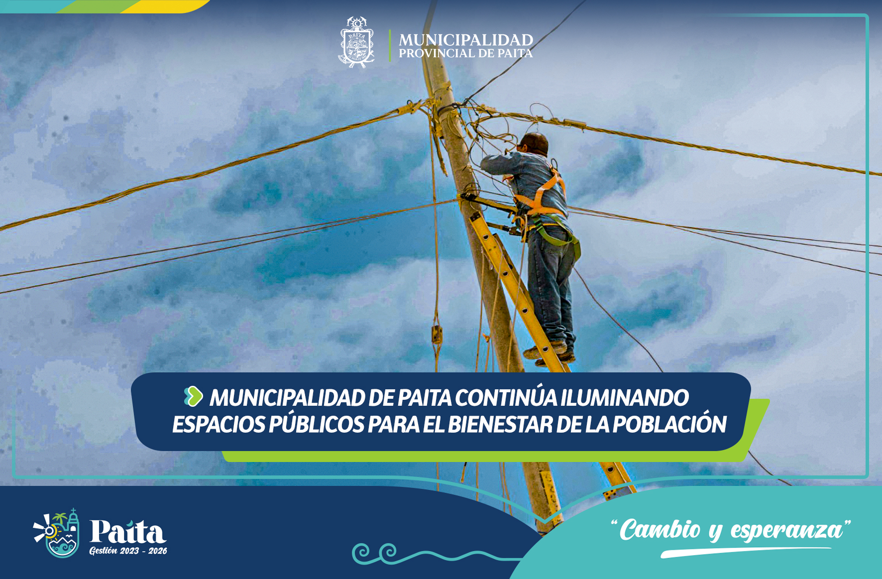 Municipalidad de Paita continúa iluminando espacios públicos para el bienestar de la población