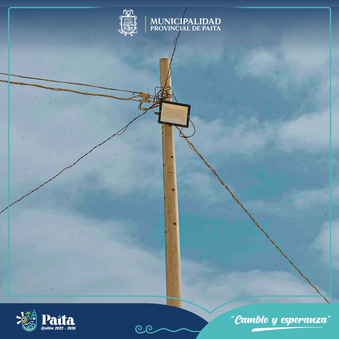 Municipalidad de Paita continúa iluminando espacios públicos para el bienestar de la población