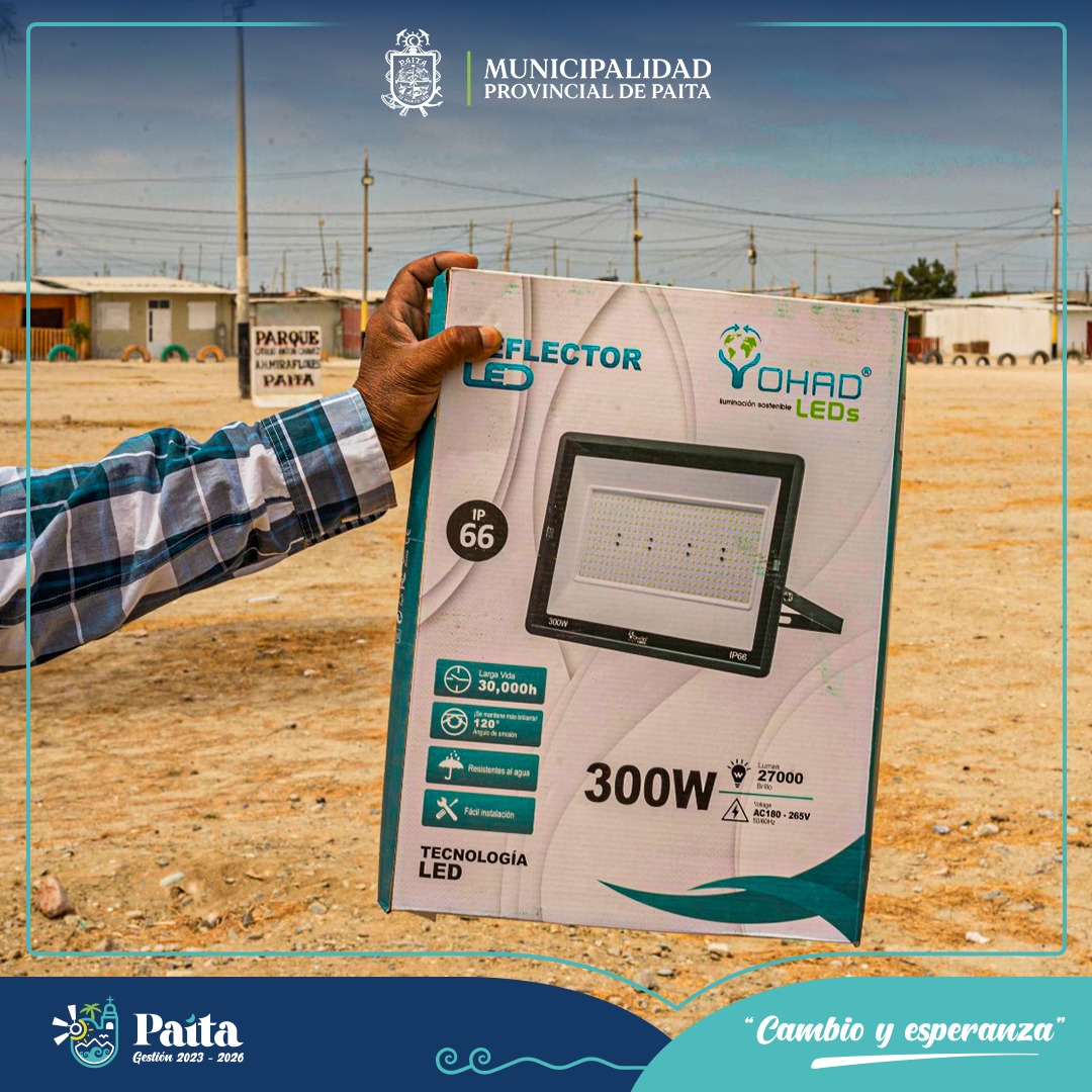 Municipalidad de Paita continúa iluminando espacios públicos para el bienestar de la población