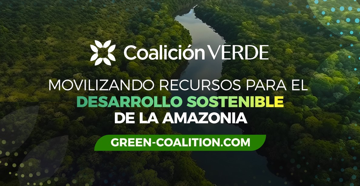 Logotipo de la Coalición Verde sobre un fondo de bosque amazónico