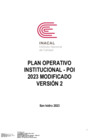 Vista preliminar de documento Modificación del POI 2023 en su segunda versión.