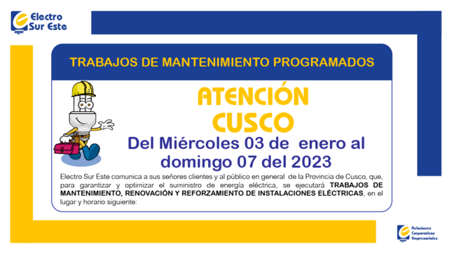 ¡ATENCIÓN CUSCO! CORTE PROGRAMADO
