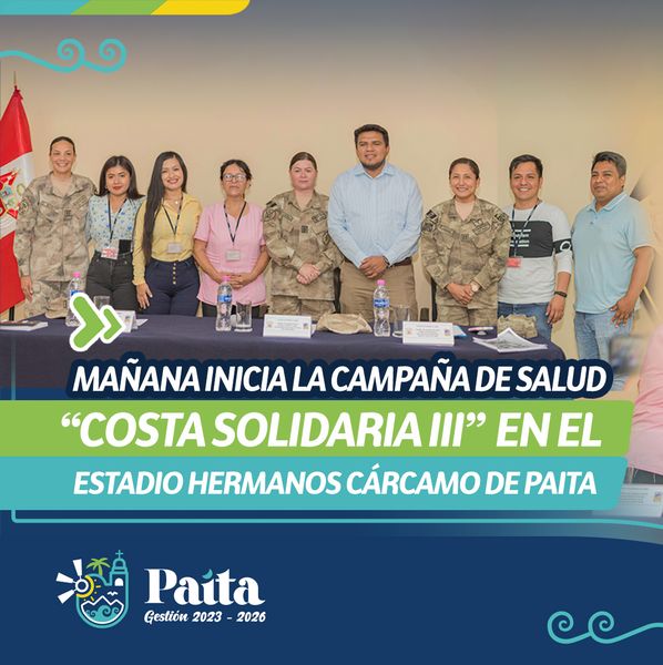 Mañana inicia la campaña de salud “COSTA SOLIDARIA III” en el Estadio Hermanos Cárcamo de Paita