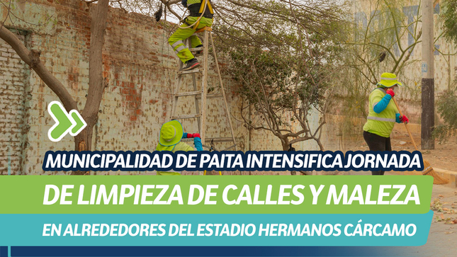  Municipalidad de Paita intensifica jornada de limpieza de calles y maleza en alrededores del estadio Hermanos Cárcamo