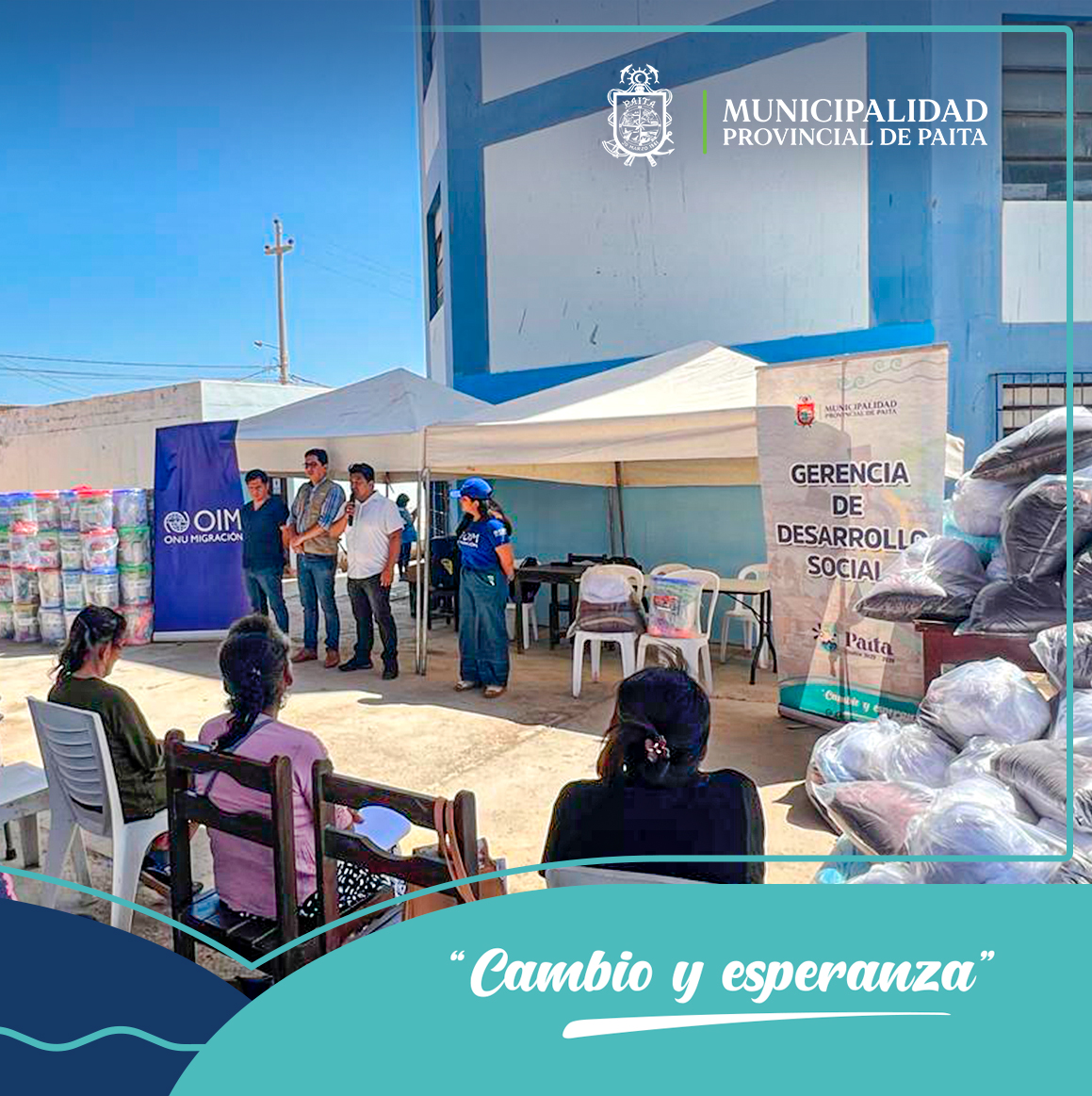 La Municipalidad Provincial de Paita y la OIM se unen para beneficiar a familias vulnerables
