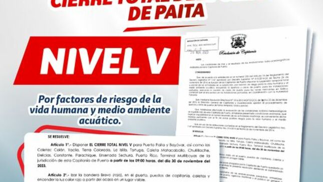 ¡Alerta! cierre total del puerto de Paita!
