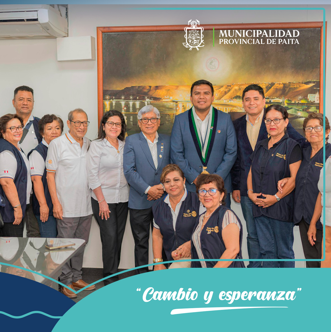 Visita protocolar del gobernador distrital de ROTARY internacional a la Municipalidad Provincial de Paita
