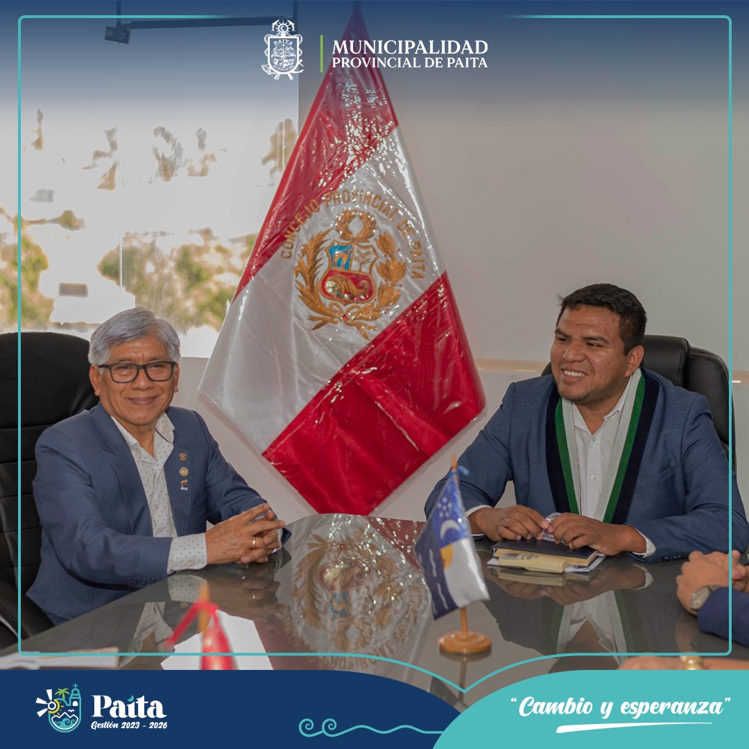 Visita protocolar del gobernador distrital de ROTARY internacional a la Municipalidad Provincial de Paita