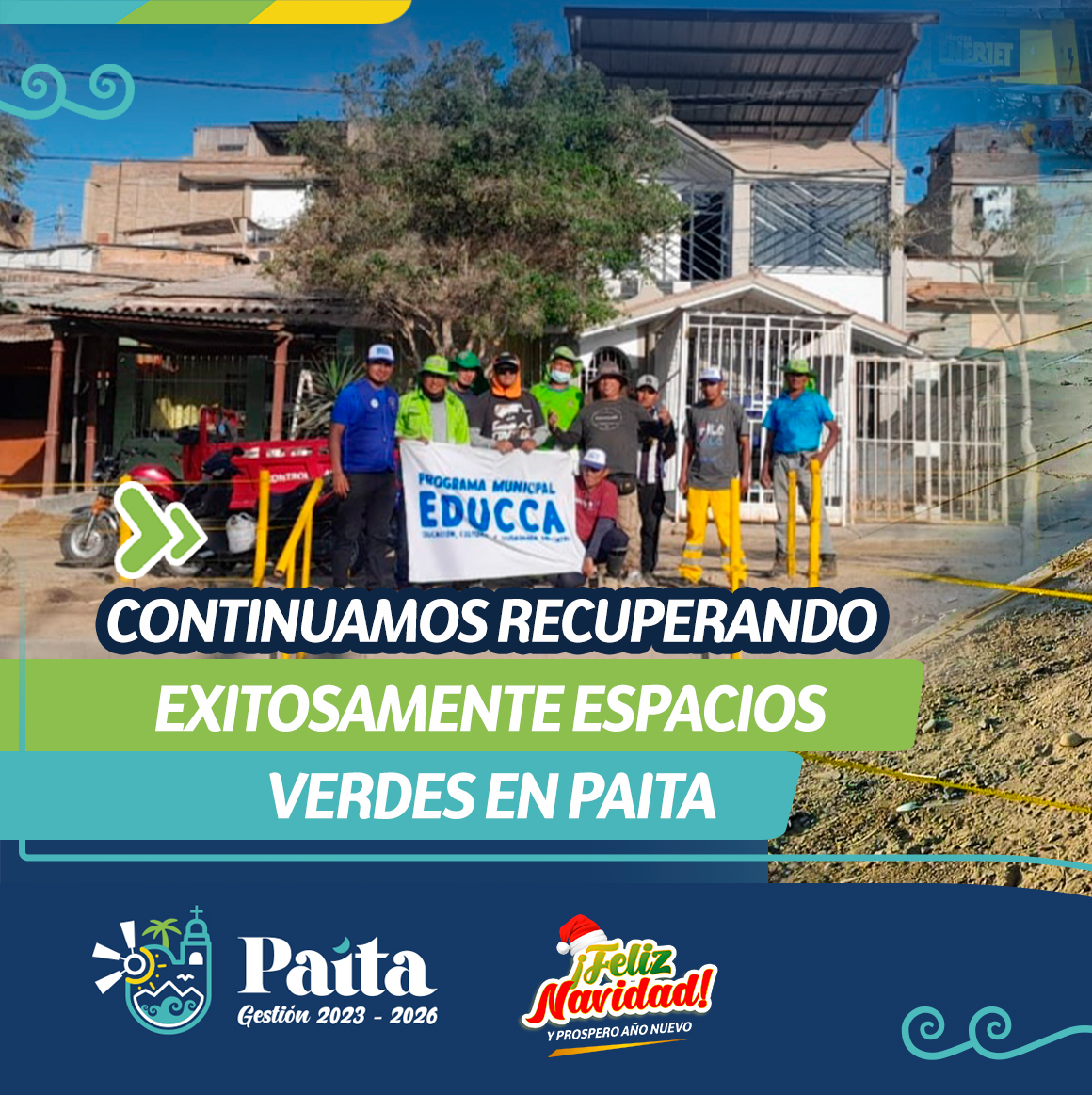 Continuamos recuperando exitosamente espacios verdes en Paita