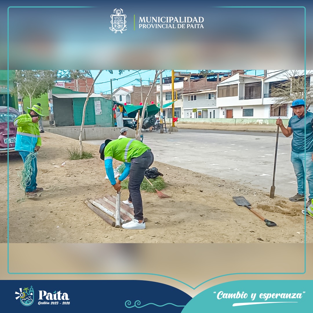 Continuamos recuperando exitosamente espacios verdes en Paita
