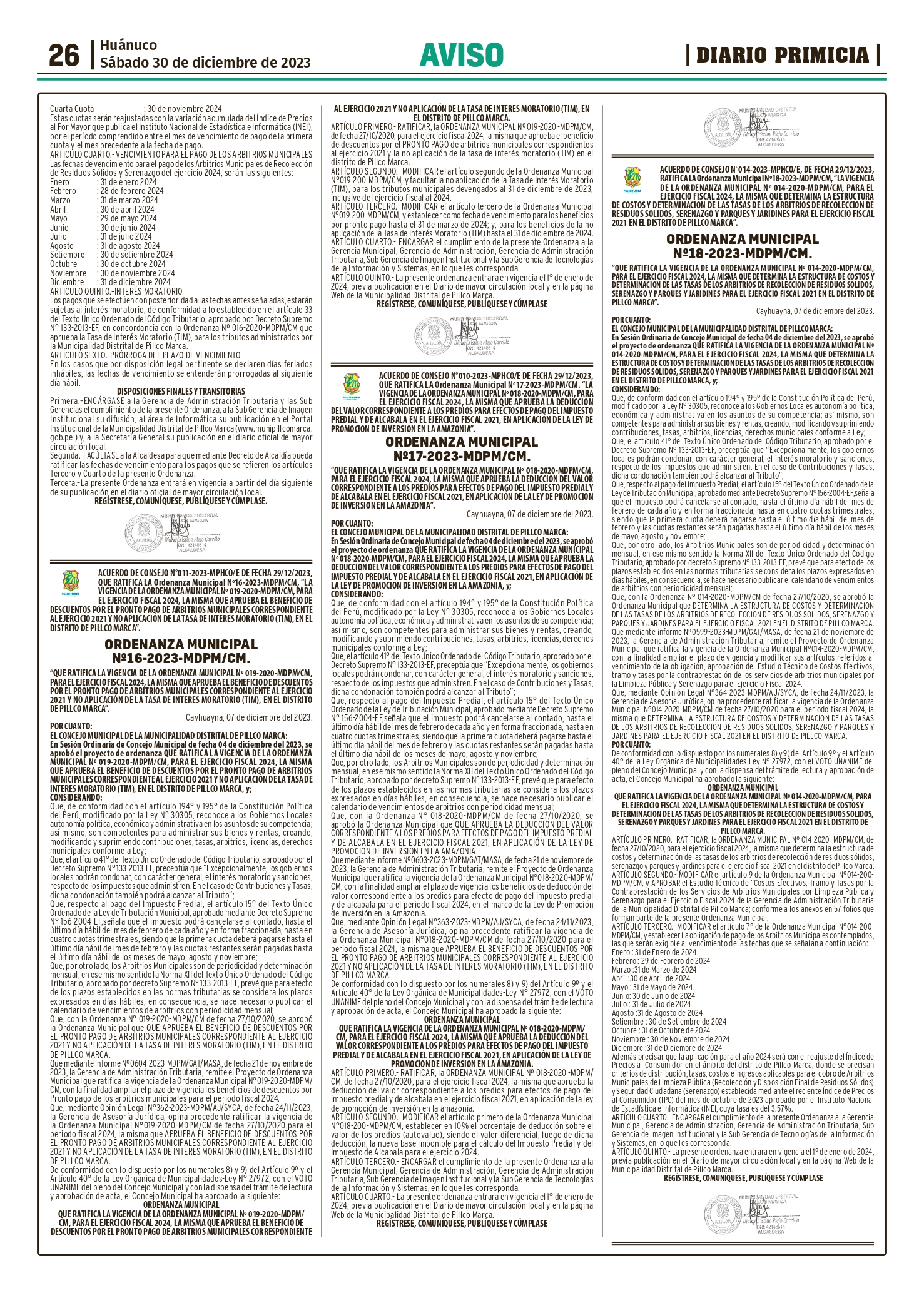 Archivo pdf de ordenanzas 13 - 18