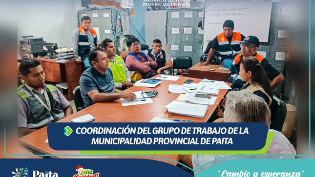 Coordinación del grupo de trabajo de la Municipalidad Provincial de Paita