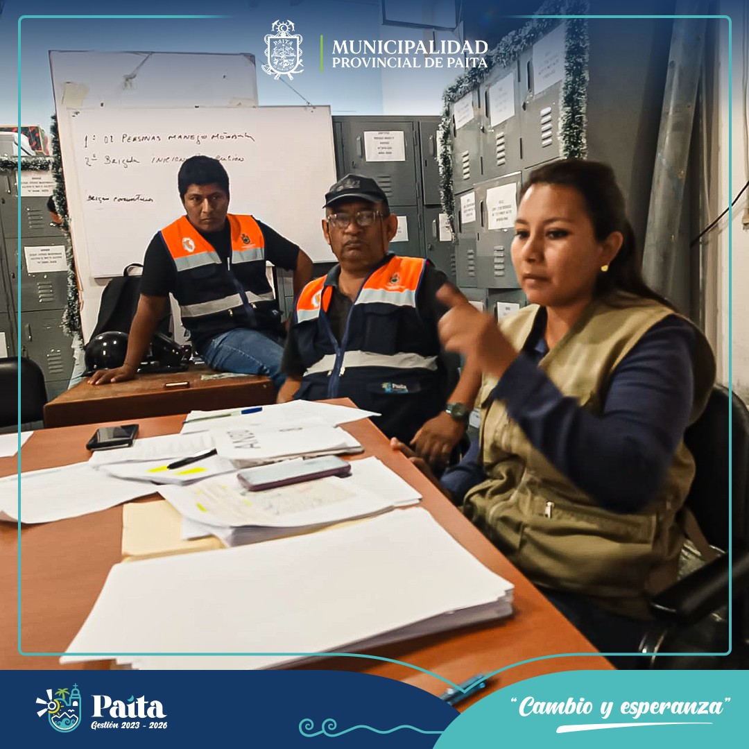 Coordinación del grupo de trabajo de la Municipalidad Provincial de Paita