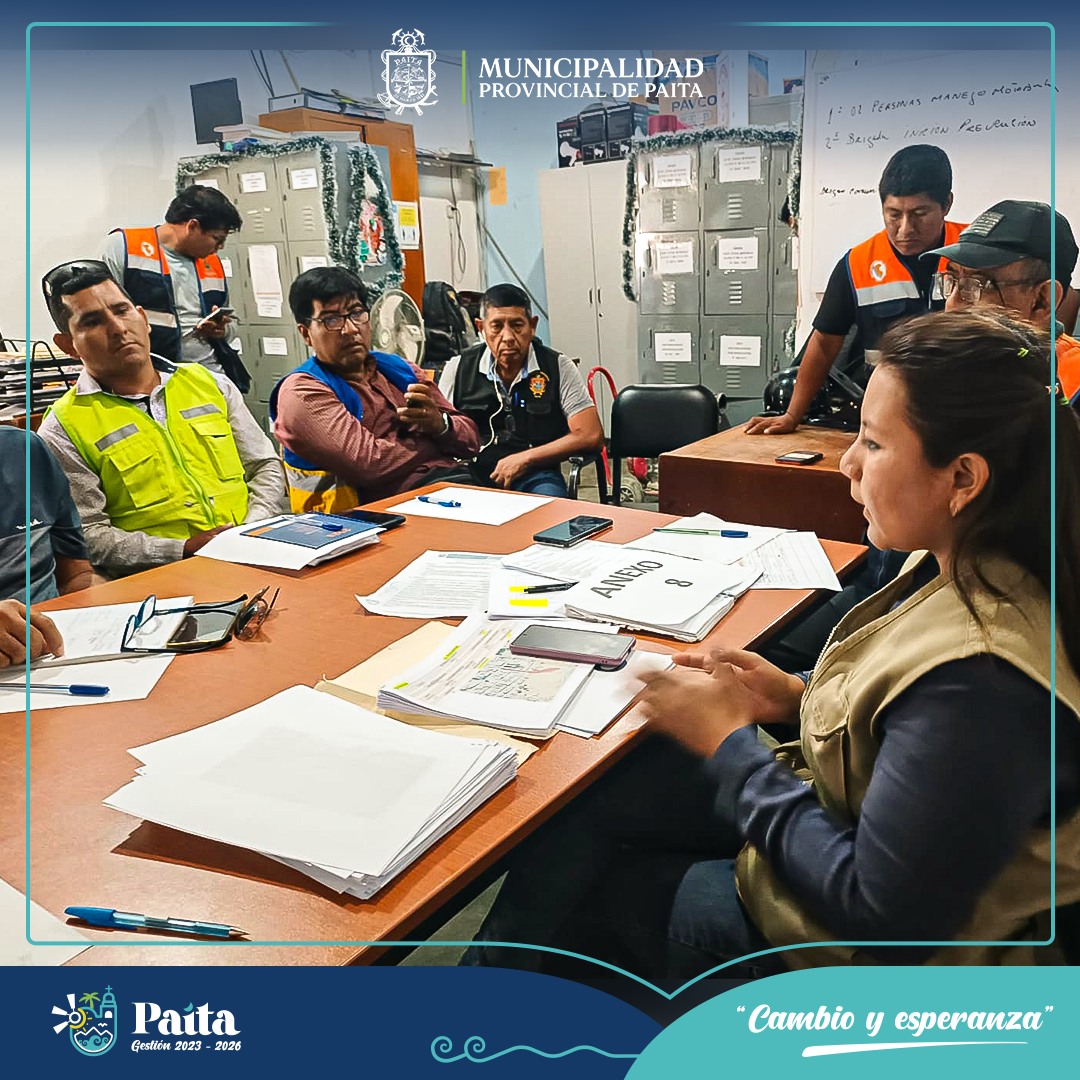 Coordinación del grupo de trabajo de la Municipalidad Provincial de Paita