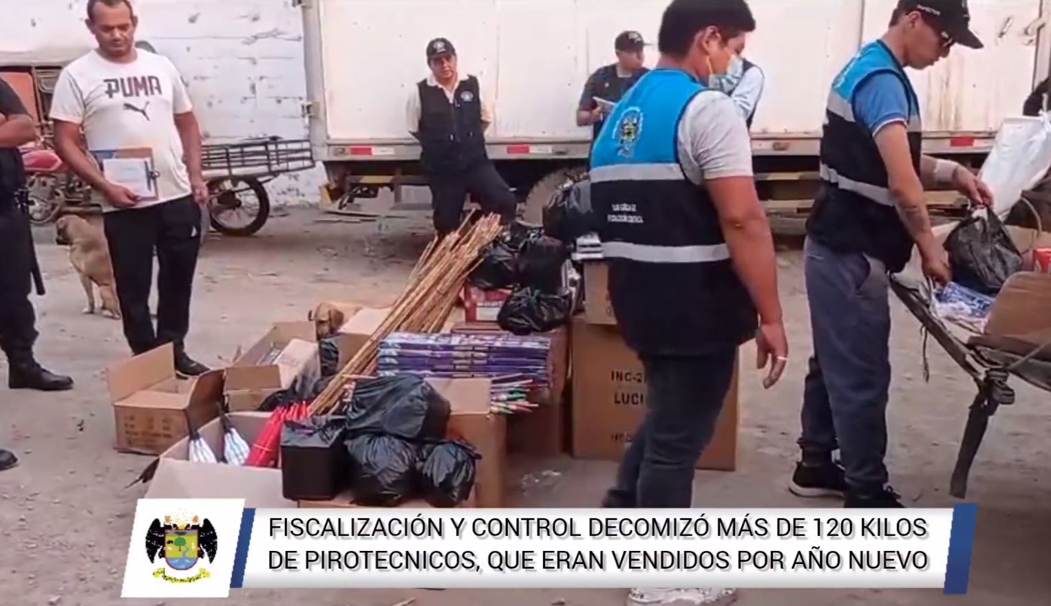 Fiscalizaci贸n y Control decomis贸 m谩s de 120 kilos de pirot茅cnicos, que eran vendidos por a帽o nuevo