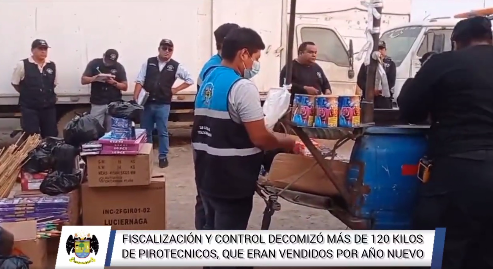 Fiscalizaci贸n y Control decomis贸 m谩s de 120 kilos de pirot茅cnicos, que eran vendidos por a帽o nuevo