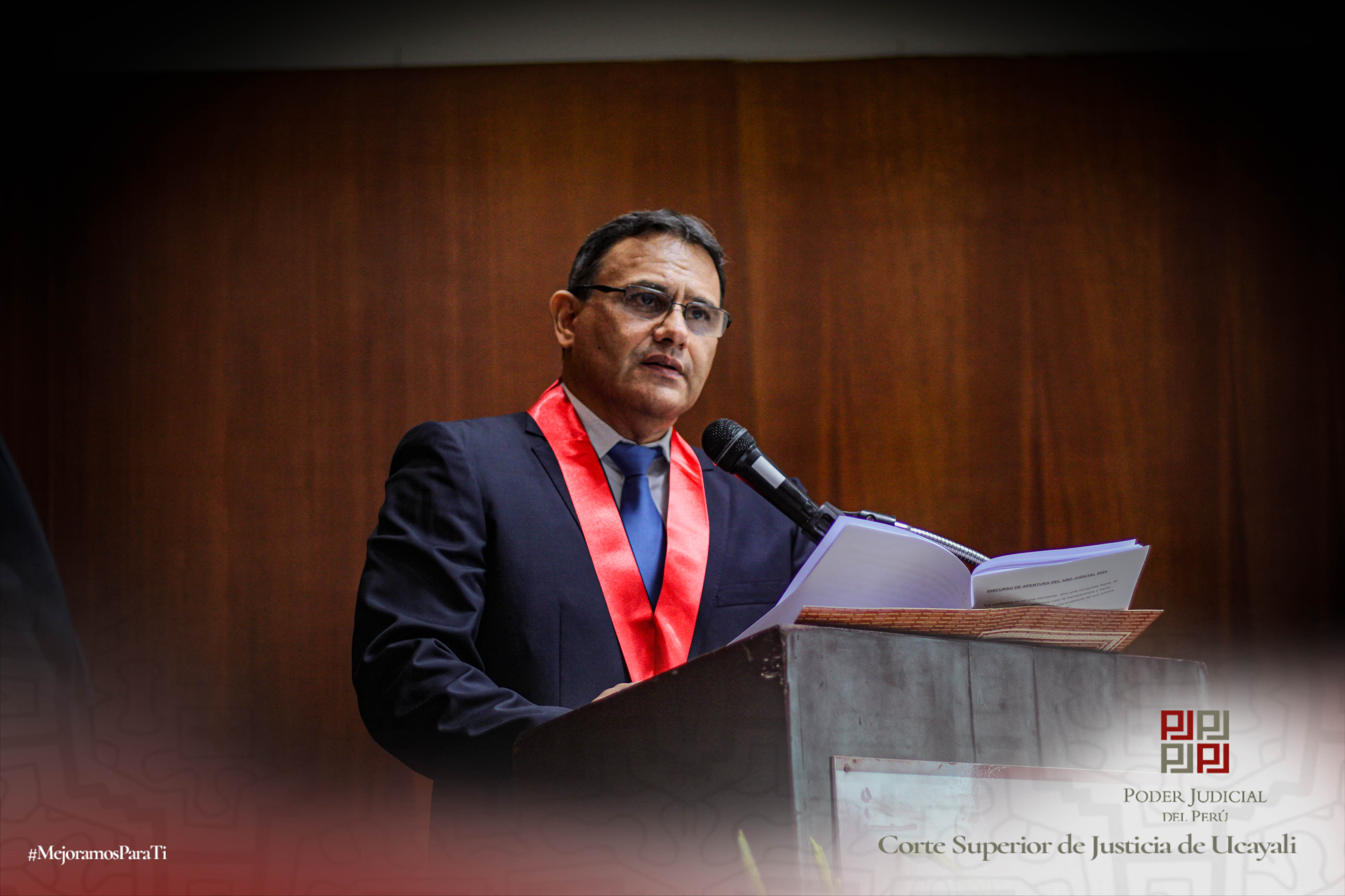 Dr. Tullio Bermeo Turchi durante la ceremonia de apertura del Año Judicial 2024