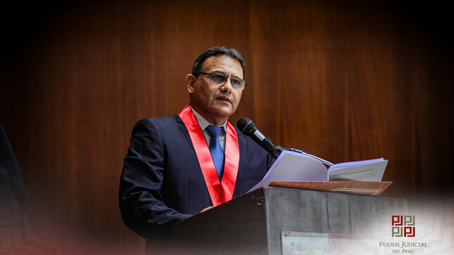 Dr. Tullio Bermeo Turchi durante la ceremonia de apertura del Año Judicial 2024