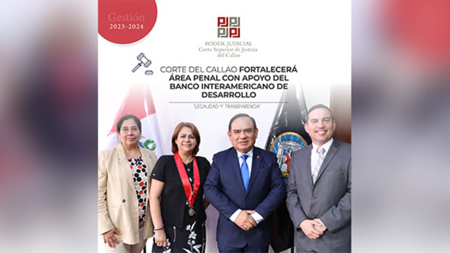Corte Superior de Justicia del Callao fortalecerá área penal con apoyo del Banco Interamericano de Desarrollo