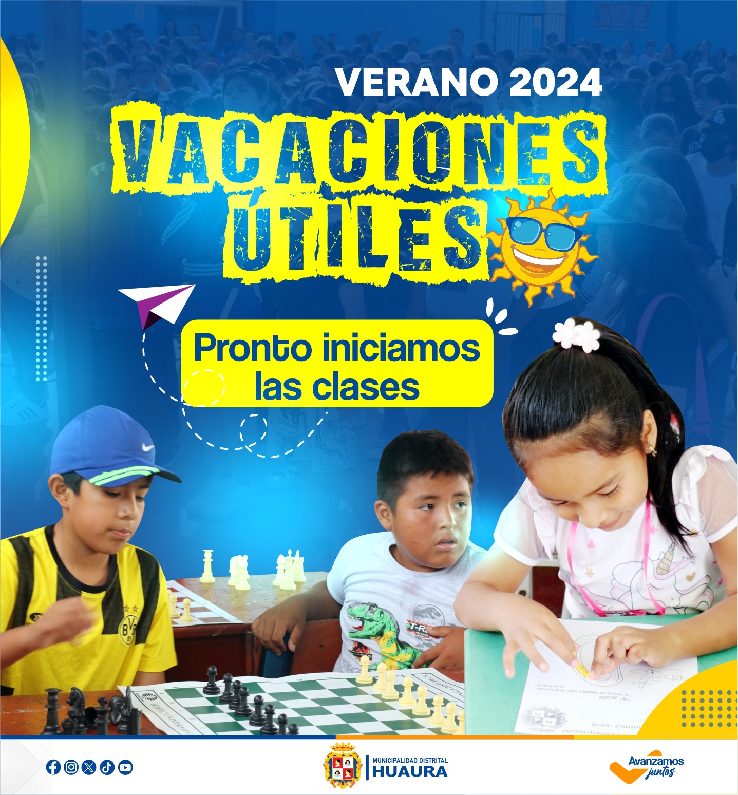 PRÓXIMAMENTE SE ESTARÁ REALIZANDO VACACIONES ÚTILES 2024 EN HUAURA PARA NIÑOS Y ADOLESCENTES