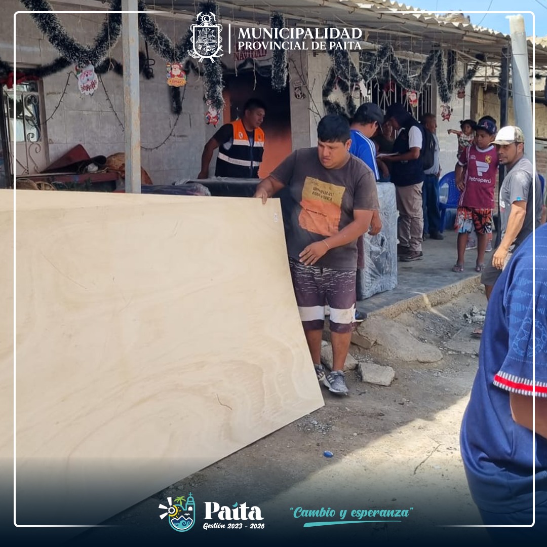 La Municipalidad Provincial de Paita brinda ayuda inmediata a familias afectadas por incendio