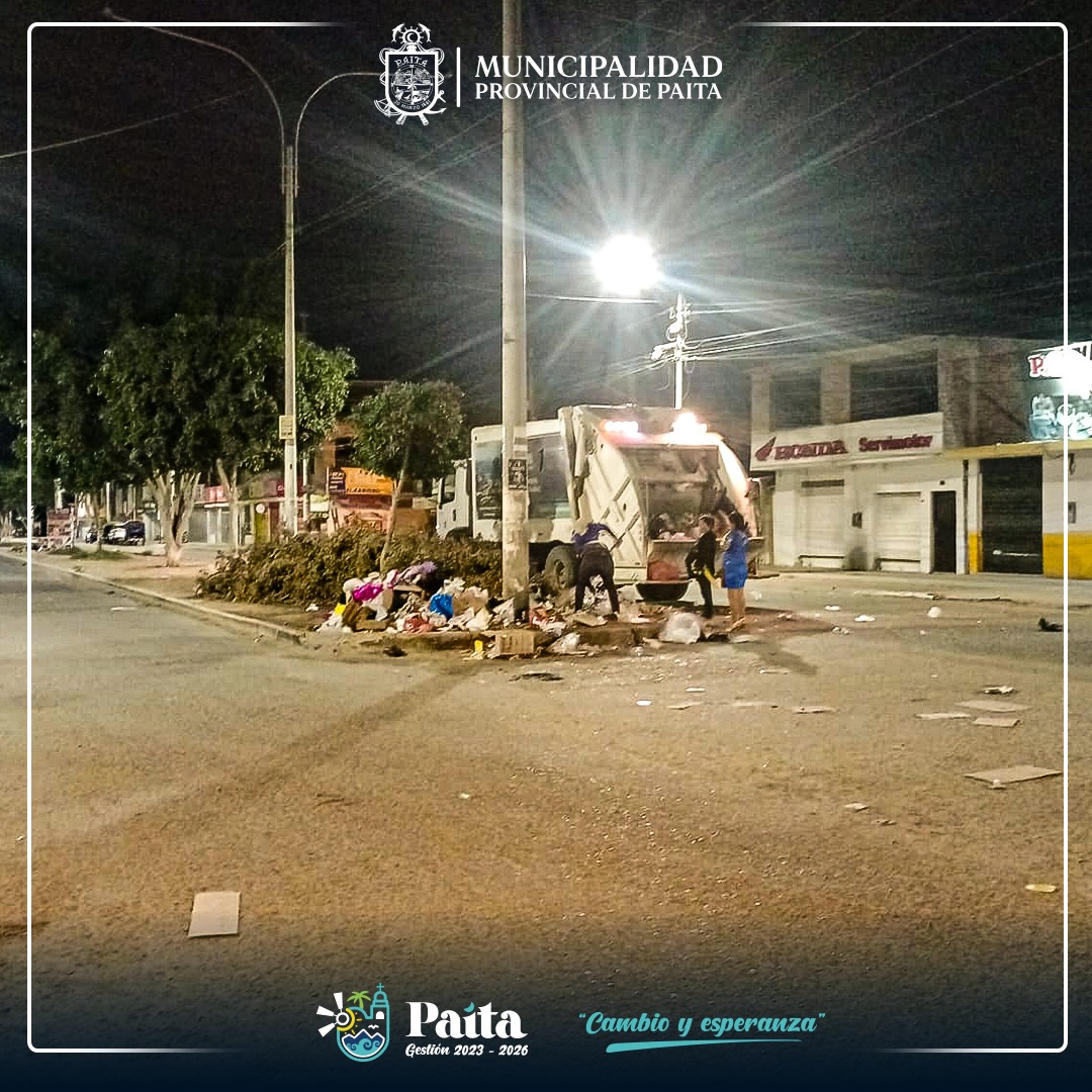 Municipalidad provincial de Paita logra recolección de 64,300 toneladas de basura tras las festividades de año nuevo 2024
