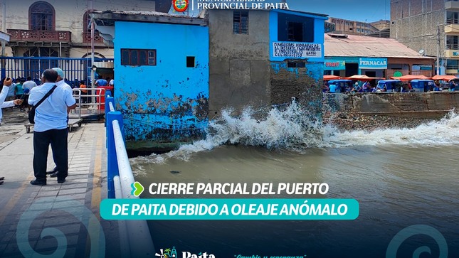 Cierre parcial del puerto de Paita debido a oleaje anómalo