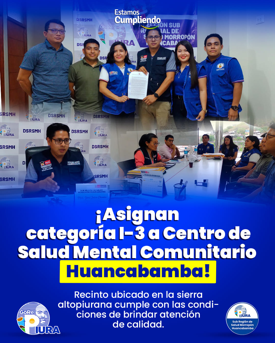 Asignan categoría I-3 a centro de salud mental comunitario Huancabamba