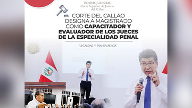 Corte Superior del Callao designa a magistrado Miguel Castañeda Moya como capacitador y evaluador de los jueces supernumerarios de especialidad penal