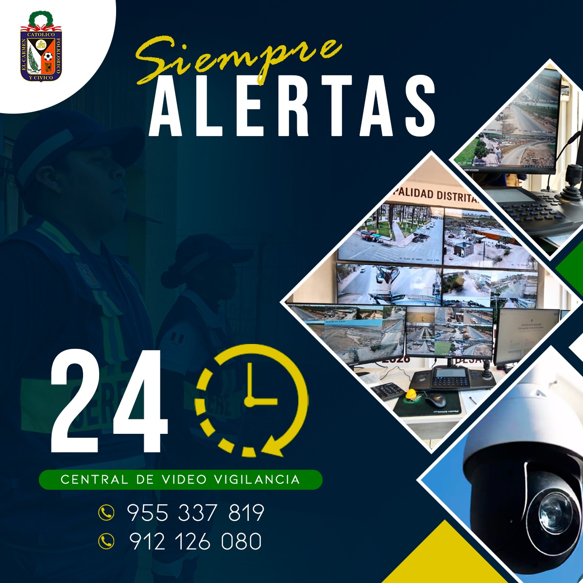 EL DISTRITO DE EL CARMEN CUENTA CON 20 CÁMARAS DE VIDEO VIGILANCIA OPERATIVAS PARA RESGUARDAR LA SEGURIDAD CIUDADANA