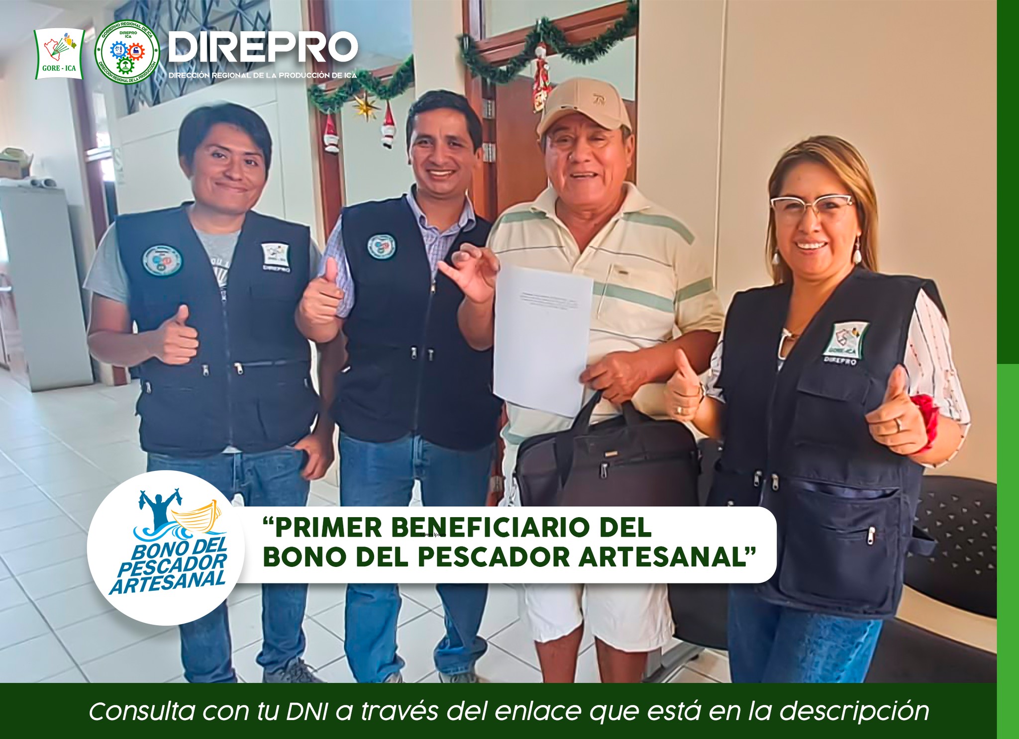 El Primer Beneficiario del Bono del Pescador Artesanal
