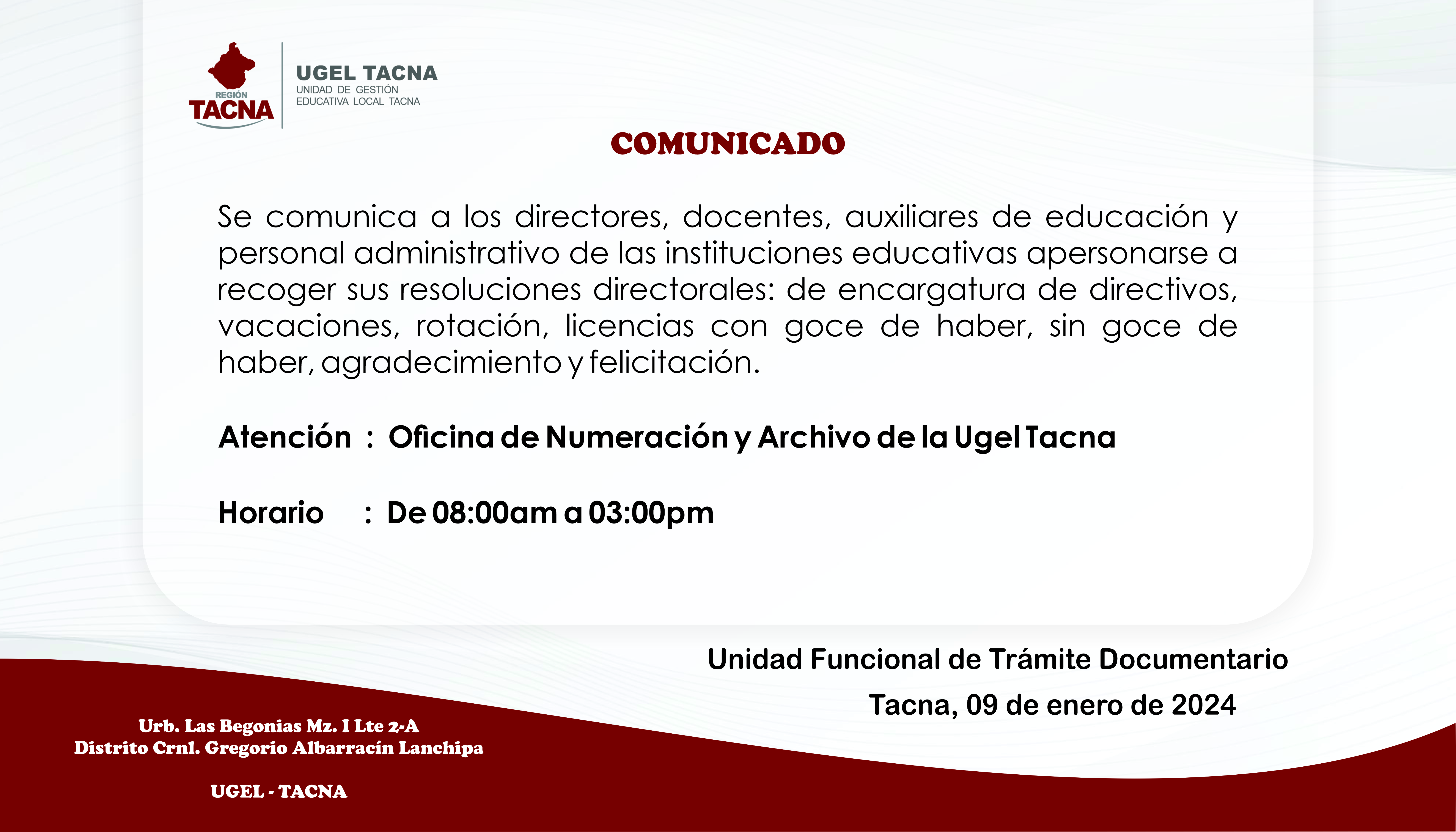 Archivo JPG de comunicado