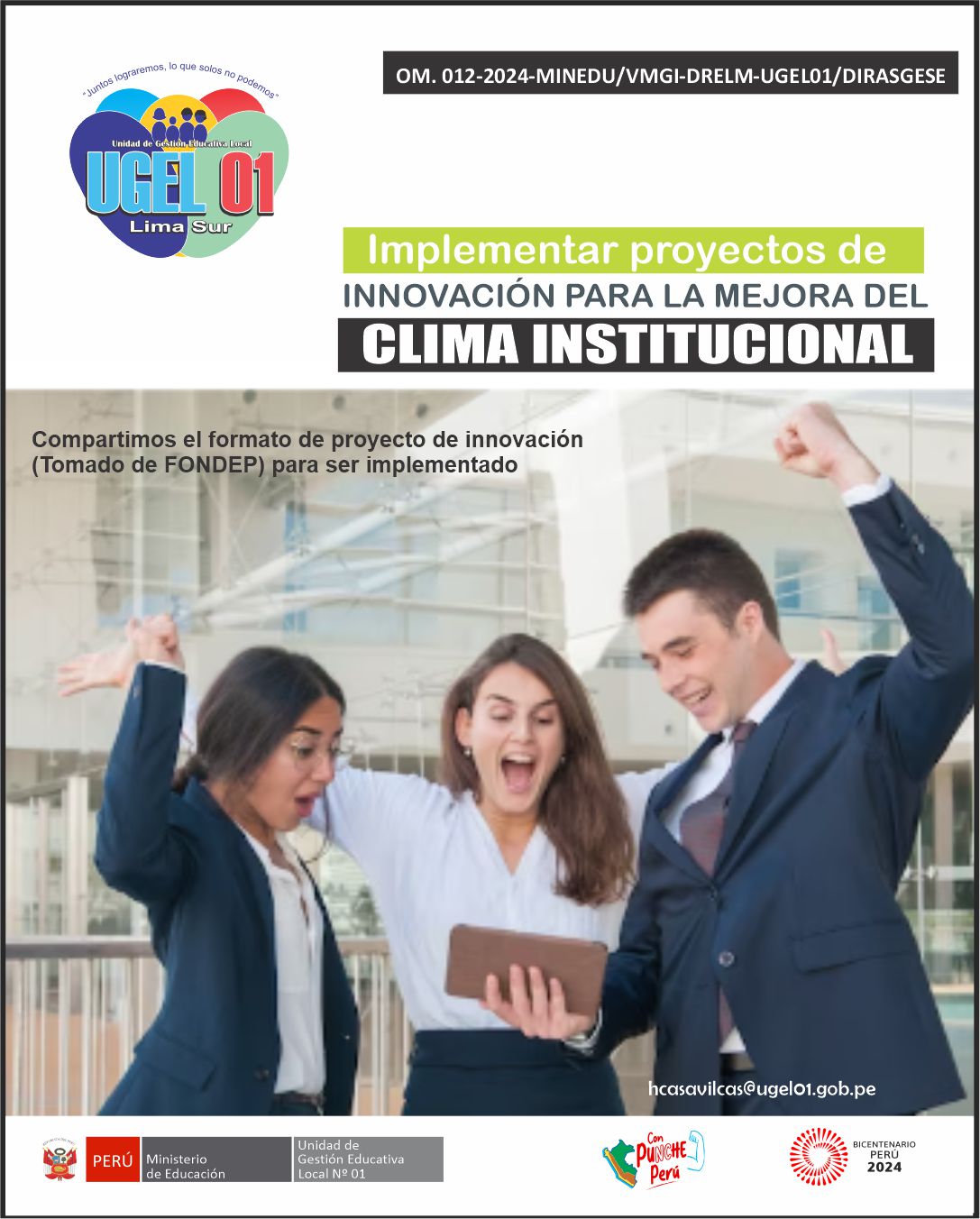 Solicitamos para el 2024, implementen proyectos de innovación para la prevención de la violencia escolar y/o para mejorar el clima 10-01-2024