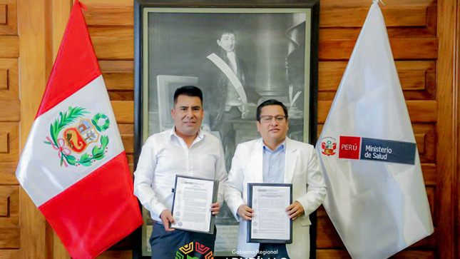 Gobernador Percy Godoy y Ministro de Salud firman convenio para el reinicio y culminación del hospital de Andahuaylas 