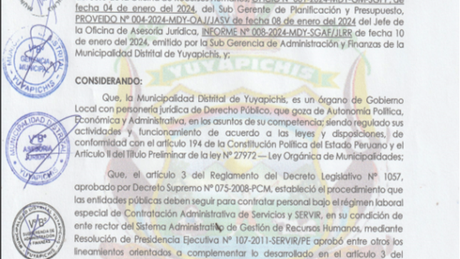 Resolucion de Alcaldia  N°010-2024-MDY/ALC 