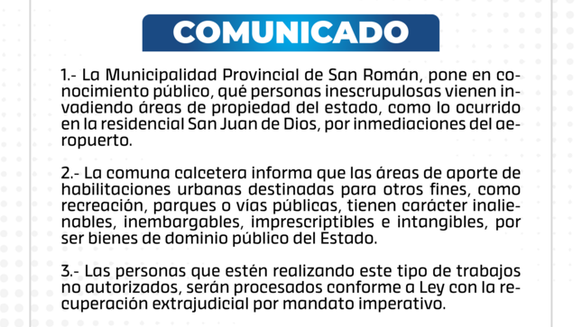 Comunicado 01