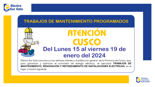 ¡ATENCIÓN CUSCO! CORTE PROGRAMADO
