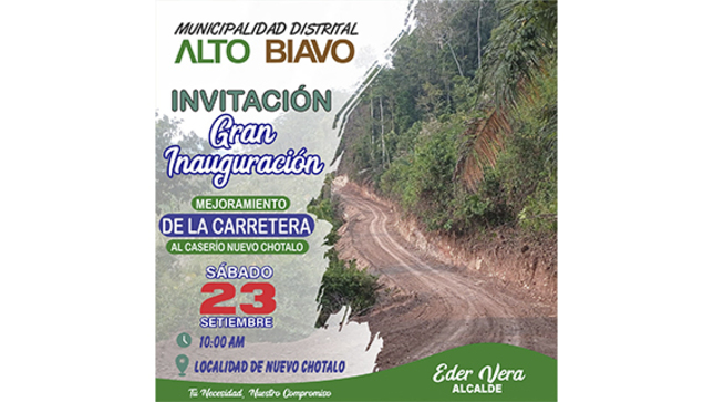 Inauguración Mejoramiento de la Carretera Nuevo Chótalo