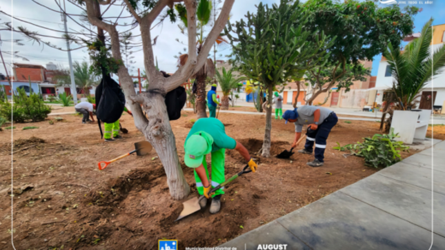 Mantenimiento en el Parque Las Orquídeas 