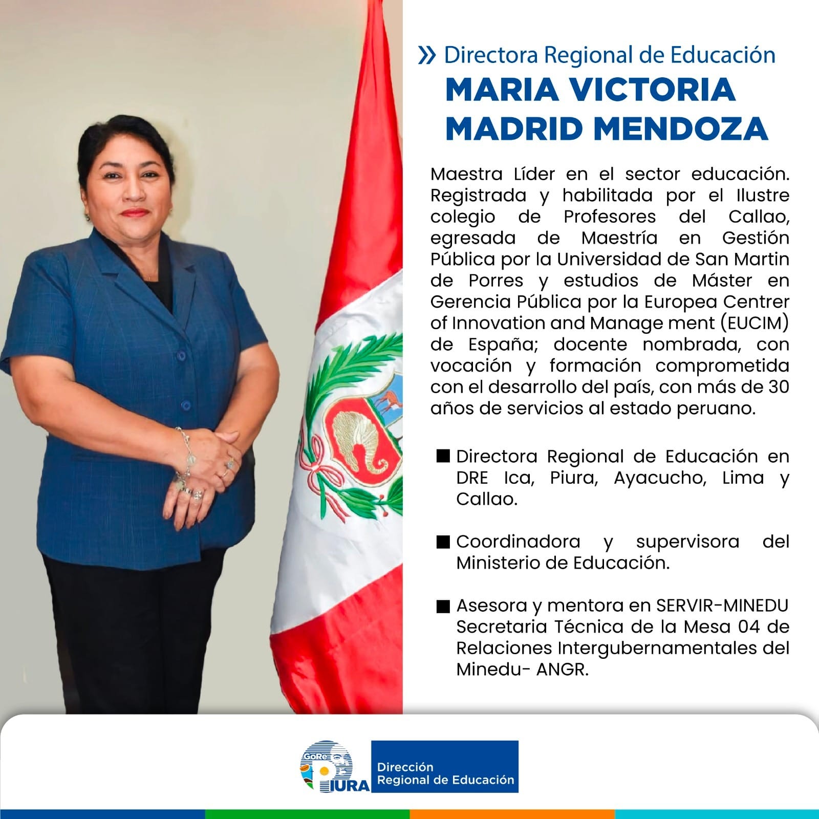 Noticia  Nueva directora regional de Educación Piura.