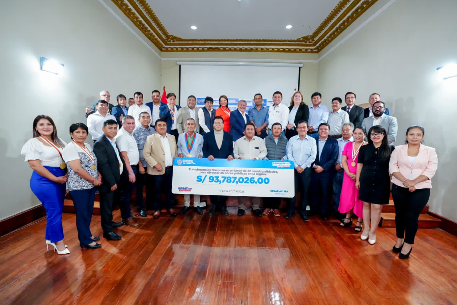 GORE La Libertad transfiere 93 millones de soles a 22 municipalidades para construir 26 obras