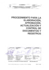 Vista preliminar de documento Procedimiento para la Elaboración,Aprobación,Actualizacion y Control de documentos y registros