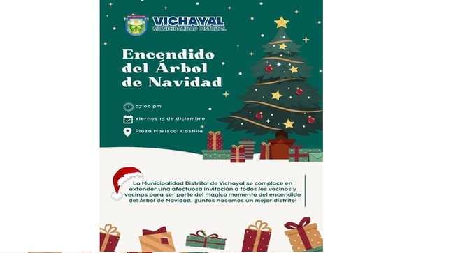 ¡Cordial Invitación al Encendido del Árbol de Navidad en Vichayal!