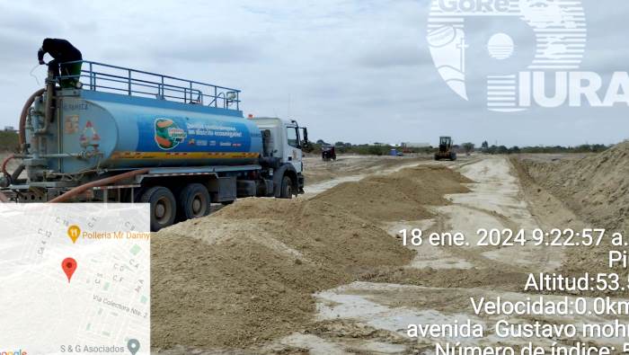 GORE Piura continúa desplegando maquinaria en el mejoramiento de Av. Gustavo Mohme