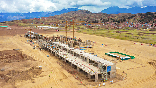 Avanza la construcción del terminal de pasajeros del aeropuerto de Chinchero del Cusco